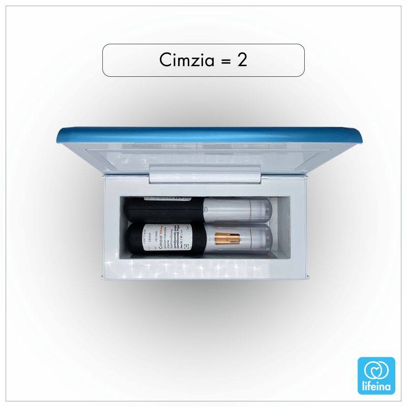 2 injections of cimzia in a lifeinabox medicine cooler