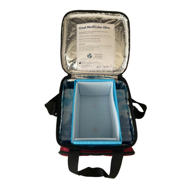 medication cooling bag shown open