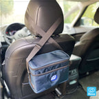 electric medication cool box and shoulder bag in a car