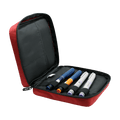 red medication cooling bag for 5 injections that stays cool below 8 degrees for 24 hours