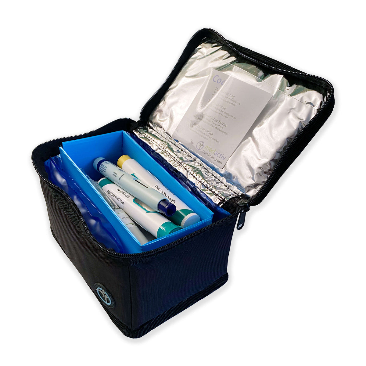 contents of the icool medsactiv vaccine bag medication cooling bag for medication at 2-8 degrees